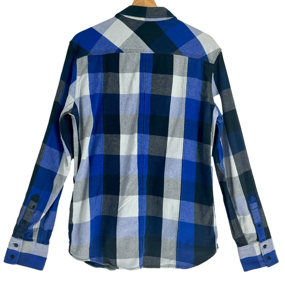 G Star Raw plaid Flannel snap front mens collared Shirt Large outdoor GRSD - Picture 3 of 8